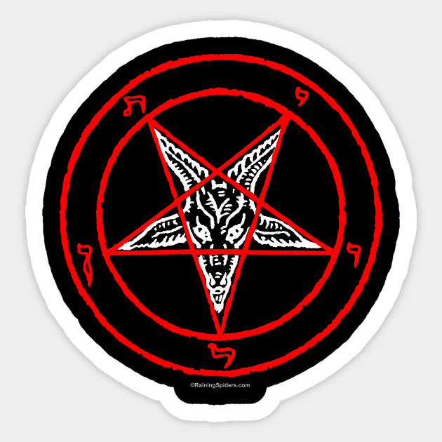 Baphomet - Goat's Head / Pentagram - Satan Wear Sticker by RainingSpiders